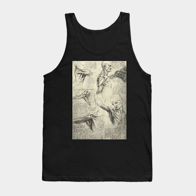 Anatomical drawing by Leonardo Da Vinci of a Man&#39;s neck and shoulders.  Circa 1510 Tank Top by artfromthepast